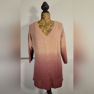 Torrid Pink Ombre V-Neck Sweater
